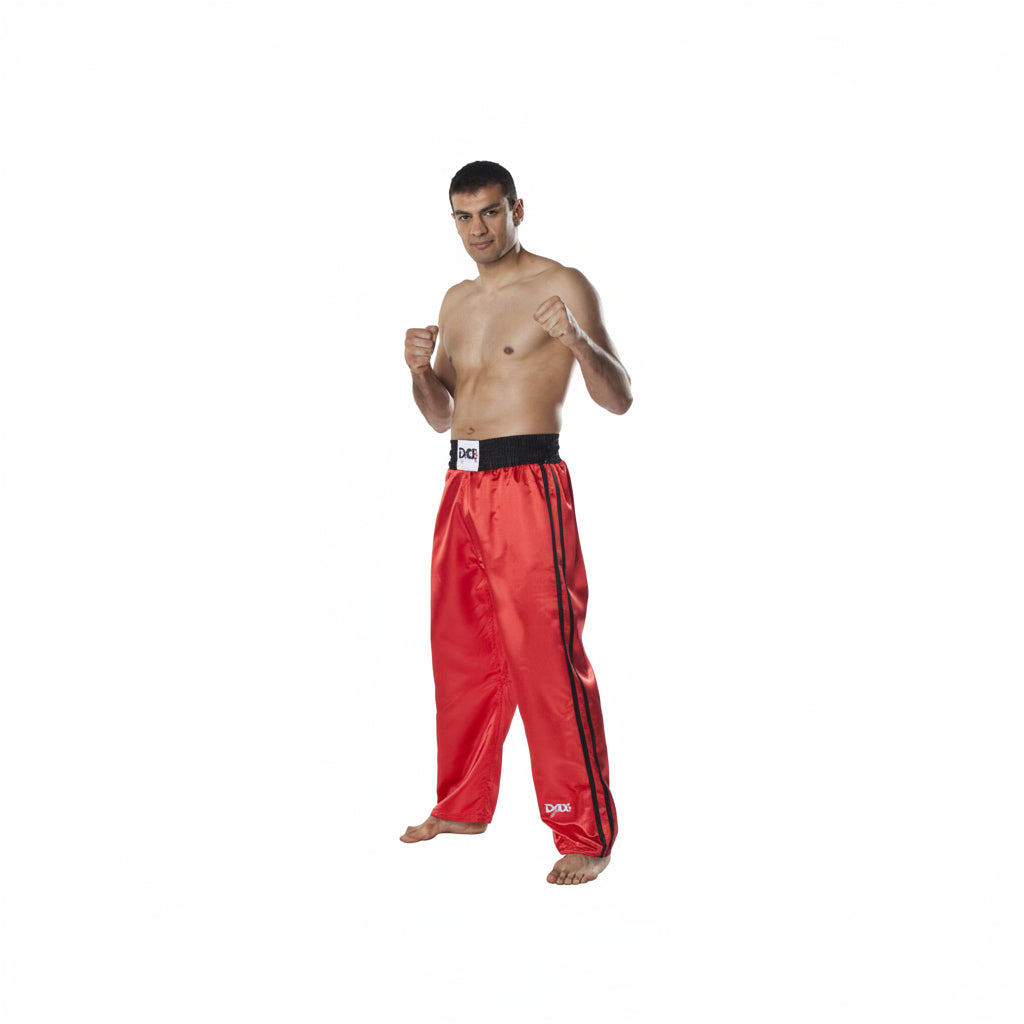 Hose Fighter - Satin - rot - schwarze Streifen